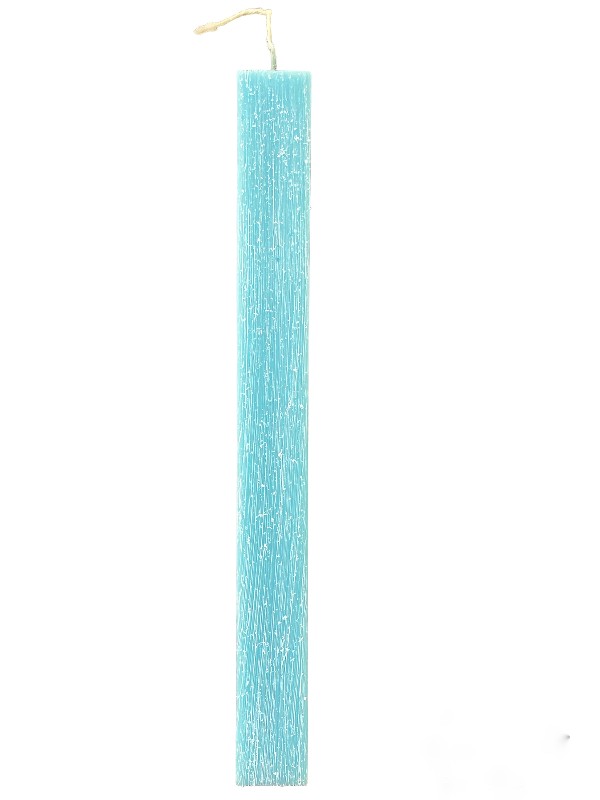 Πασχαλινή λαμπάδα πλακέ ξυστή γαλάζια