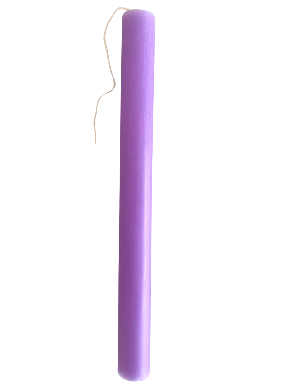 Πασχαλινή λαμπάδα στρογγυλή μοβ