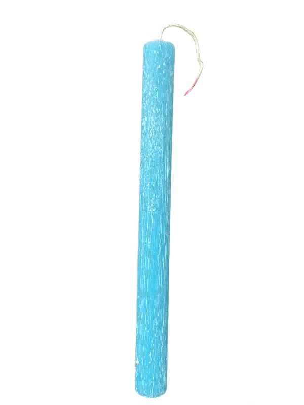 Πασχαλινή λαμπάδα στρογγυλή ξυστή γαλάζια