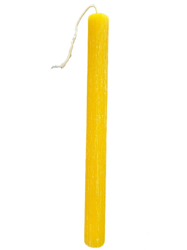 Πασχαλινή λαμπάδα στρογγυλή ξυστή κίτρινη